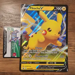 Jumbo Pikachu V SWSH061 NM Promo Card SH Fates Box Topper Oversized Pokemon 2021 - Image 1