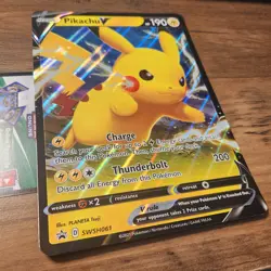 Jumbo Pikachu V SWSH061 NM Promo Card SH Fates Box Topper Oversized Pokemon 2021 - Image 2