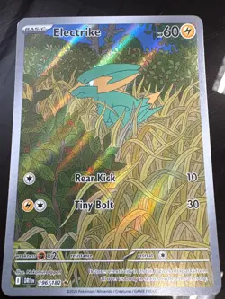 2025 Pokemon Card-Electrike 196/182-Destined Rivals: GOLD STAR-ILLUSTRATION RARE - Image 1