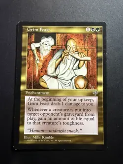Grim Feast Mirage NM Black Green Rare MAGIC THE GATHERING MTG CARD - Image 1