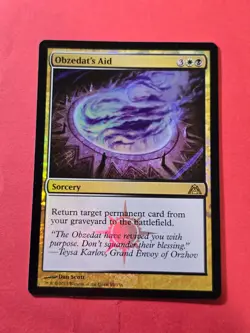 2013 Magic The Gathering Dragon's Maze Foil #89 Obzedat's Aid, R, W/Blk, cd1 - Image 1