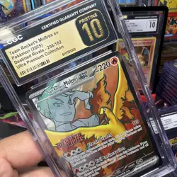 Pokemon Team Rocket's Moltres ex Destined Rivals Stamp 208/182 Pristine 10 💎 - Image 2