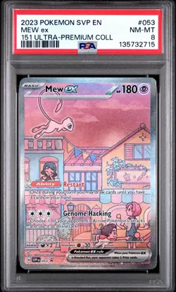 2023 POKEMON SVP EN-SV BLACK STAR PROMO 151 ULTRA-PREM COLL #053 MEW EX PSA 8 - Image 1