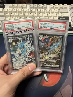 Sequential PSA 10 Kingdra EX #131 Greninja EX #132 Pokemon Shrouded Fable Promo - Image 1