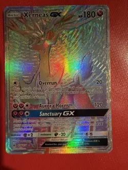 Pokemon TCG Rainbow Rare Xerneas GX 139/131 NM Sun & Moon Full Art - Image 1
