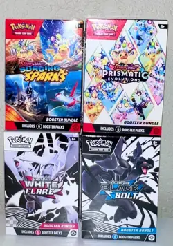 Pokemon Booster Bundle Lot Black Bolt, Prismatic Evolutions, White Flare,Surging - Image 5