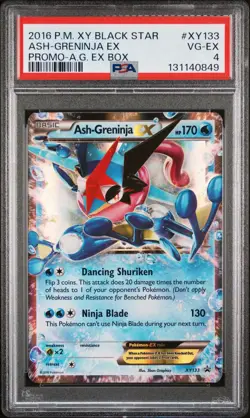 2016 POKEMON XY BLACK STAR PROMO ASH-GRENINJA EX BOX ASH-GRENINJA EX PSA 4 - Image 1