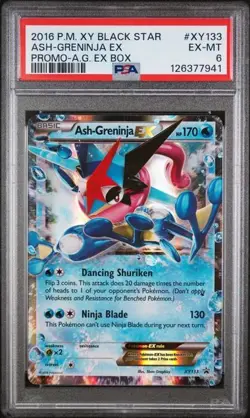 PSA 6 2016 POKEMON XY BLACK STAR PROMO #XY133 ASH-GRENINJA EX PROMO - Image 1