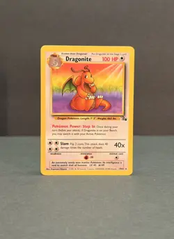 Pokemon Fossil Dragonite Non Holo - Lightly Played LP - Original Vintage 19/62 - Image 1