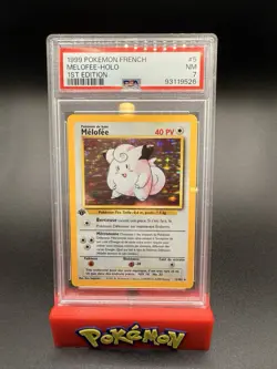 1999 Pokemon French Melofee Clefairy Holo 1st Edition #5 Variant PSA 7 - Image 1