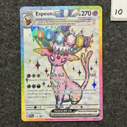 Pokemon TCG Espeon ex SVP 175 Scarlet & Violet Black Star Promo Full Art NM 10 - Image 1