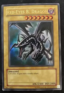 MP Yugioh Red-Eyes Black Dragon SDJ-001 Unlimited Edition Holo Rare Yu-Gi-Oh! - Image 1