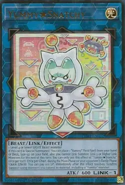 Yugioh! LP YummySnatchy - JUSH-EN022 - Ultra Rare - 1st Edition Lightly Played, - Image 1