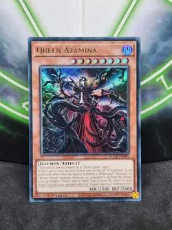 Yugioh Queen Azamina SUDA-EN009 Ultra Rare 1st Edition NM - Image 1