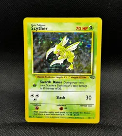 Pokemon Scyther Jungle 10/64 Holo Unlimited Holo Rare TCG Card - Image 1