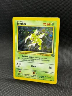 Pokemon Scyther Jungle 10/64 Holo Unlimited Holo Rare TCG Card - Image 2