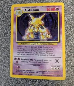 1999 Pokemon TCG Alakazam Base Set Holo Rare Card 1/102 - Image 1