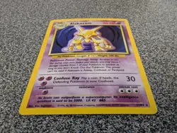 1999 Pokemon TCG Alakazam Base Set Holo Rare Card 1/102 - Image 3