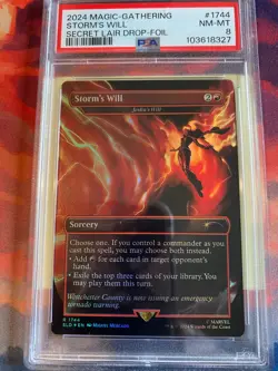 MTG Secret Lair Drop Storms Will Borderless Foil PSA 8 - Image 1
