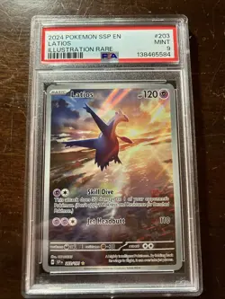 PSA 9 Pokemon TCG Surging Sparks #203/191 Latios MINT - Image 1