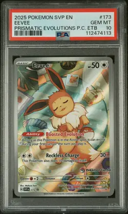 2025 POKEMON SVP EN-SV BLACK STAR PROMO #173 EEVEE PSA 10 - Image 1