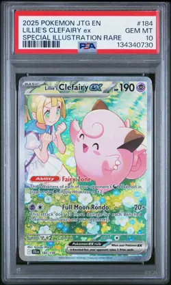 2025 POKEMON JTG EN-JOURNEY TOGETHER #184 LILLIE'S CLEFAIRY EX PSA 10 - Image 1