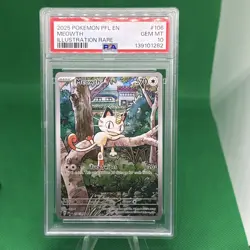 2025 POKEMON PFL EN-PHANTASMAL FLAMES ILLUSTRATION RARE #106 MEOWTH PSA 10 - Image 1