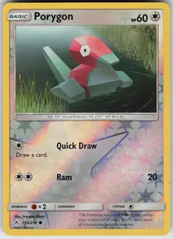 SM - Unbroken Bonds Porygon (155) #155/214 Common Reverse Holo POKEMON - Image 1