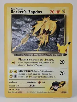Rockets Zapdos #15/132 CCC Celebrations Classic Collection Holo Pokemon TCG - Image 1
