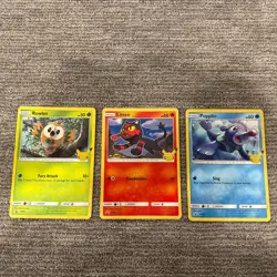 Pokemon First Partner JUMBO Alola Starters Litten Rowlet Popplio x3 NM - Image 1