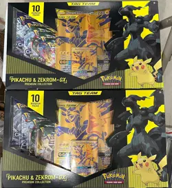 Pokemon TCG Pikachu and Zekrom GX Tag Team Premium Collection Set of 2 - Image 1