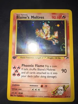 Pokemon TCG 1st Edition Blaine's Moltres 1/132 Gym Heroes - Image 2