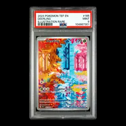 ✨ PSA 9 MINT ✨ 2024 POKEMON TEMPORAL FORCES #165 DEERLING ILLUSTRATION RARE - Image 2