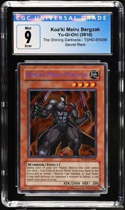 Yu-Gi-Oh! CGC 9 Error Koa'ki Meiru Bergzak TSHD-EN099 Secret Mint Misalignment - Image 1