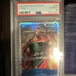 Kyros OP10-046 Royal Blood Foil Super Rare PSA 10 2025 One Piece CCG EN - Image 1