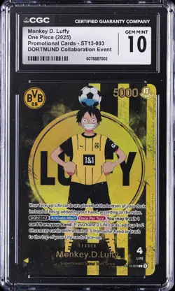 2025 ONE PIECE PROMO CARDS #ST13-003 MONKEY D. LUFFY CGC 10 GEM MINT - Image 1