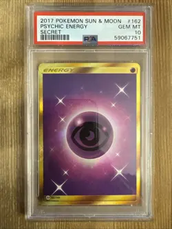 Psychic Energy - 162/149 - Pokemon Sun & Moon Base Set Secret Rare Card PSA 10 - Image 1