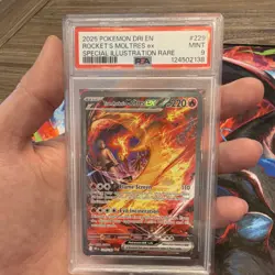 Pokemon Team Rocket's Moltres ex 229/182 Destined Rivals SIR PSA 9 Card - Image 2