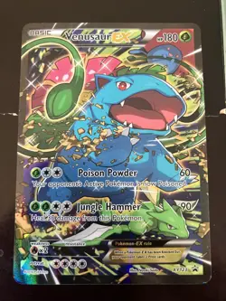 Pokemon TCG Venusaur EX Black Star Promo Full Art Holo Card XY123 MP+/LP - Image 1