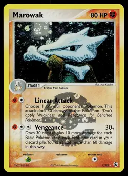 Pokemon Card - Marowak FireRed & LeafGreen 7/112 Reverse Holo Rare - Image 1