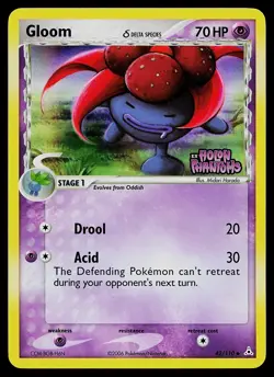 Pokemon Card - Gloom Holon Phantoms 42/110 Uncommon Reverse Holo Stamped - Image 1