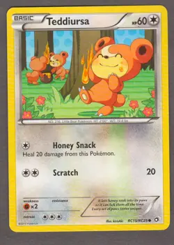 Teddiursa RC15/RC25 Legendary Treasures Radiant Collection Pokemon Card NM 2013 - Image 1