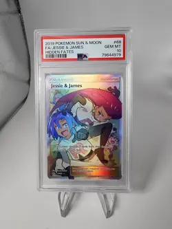 2019 POKEMON SUN & MOON HIDDEN FATES #68 FULL ART/JESSIE & JAMES PSA 10 - Image 1