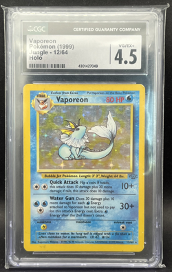 veporeon pokemon (1999) jungle-12/64 holo 4.5 cgc - Image 1
