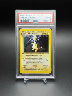 2000 Pokemon Neo Genesis 1st Edition Ampharos 1/111 Holo Rare NM - Mint PSA 8 - Image 1