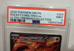 2025 POKEMON DRI EN-DESTINED RIVALS #229 TEAM ROCKET'S MOLTRES EX PSA 9 STAMPED - Image 3