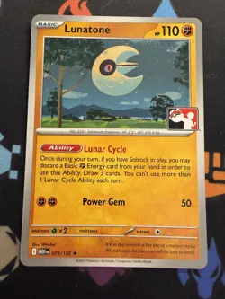 Lunatone Holo Pokemon TCG Prize Pack Series 8 074/132 Stamped - Image 1