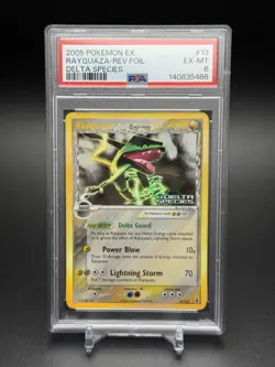 2005 POKEMON EX DELTA SPECIES #13 RAYQUAZA REVERSE HOLO FOIL STAMPED PSA 6 - Image 1