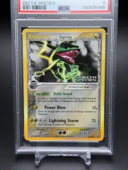 2005 POKEMON EX DELTA SPECIES #13 RAYQUAZA REVERSE HOLO FOIL STAMPED PSA 6 - Image 2