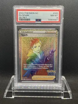 PSA 8 NM-MT Spark 085/078 Secret Rare Rainbow Trainer Pokemon GO - Image 1